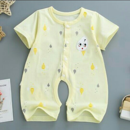 Piyama bayi katun lengan pendek motif kombinasi 3