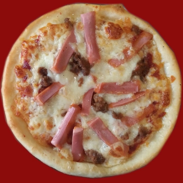 Pizza Deluxe Beef Pinggiran Sosis Atau Nugget Ukuran Besar 