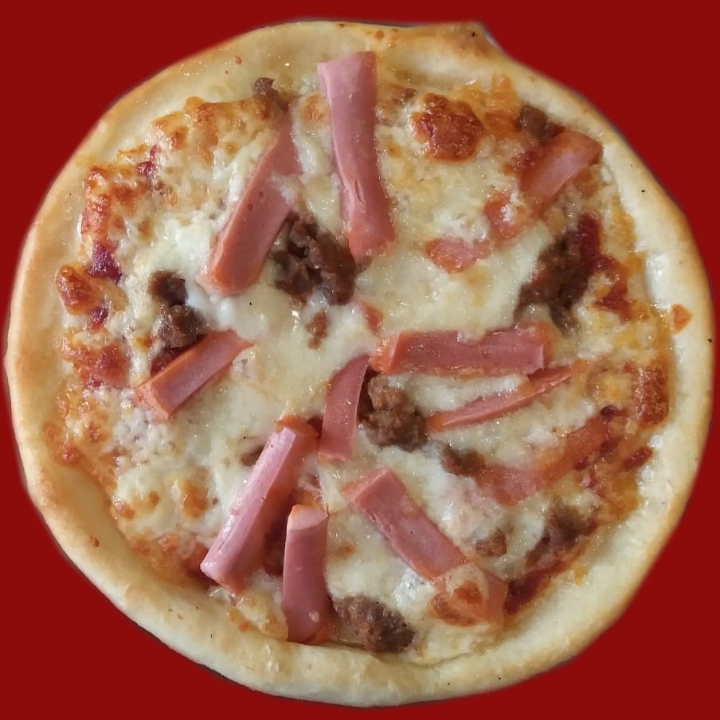 Pizza Deluxe Beef Tanpa Pinggiran Ukuran Kecil 