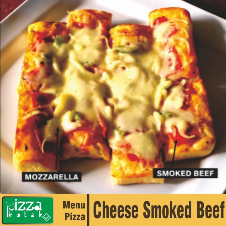 Pizza S16 Cheese Smoked Beef - Size 16x16cm