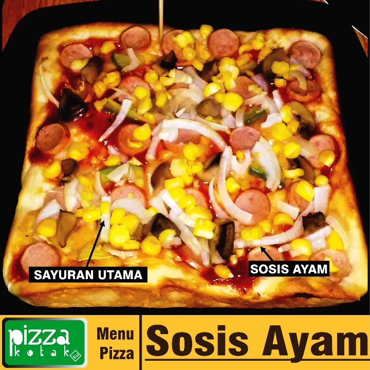 Pizza S16 Sosis Ayam - Size 16x16cm