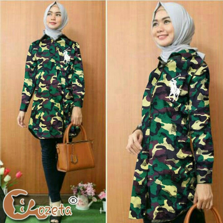 Poloto Tunik Bordir TNI Green