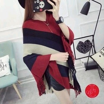 Poncho Block Red