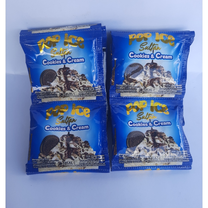 Pop Ice Sultan Minuman Renteng Rasa Cookies And Cream