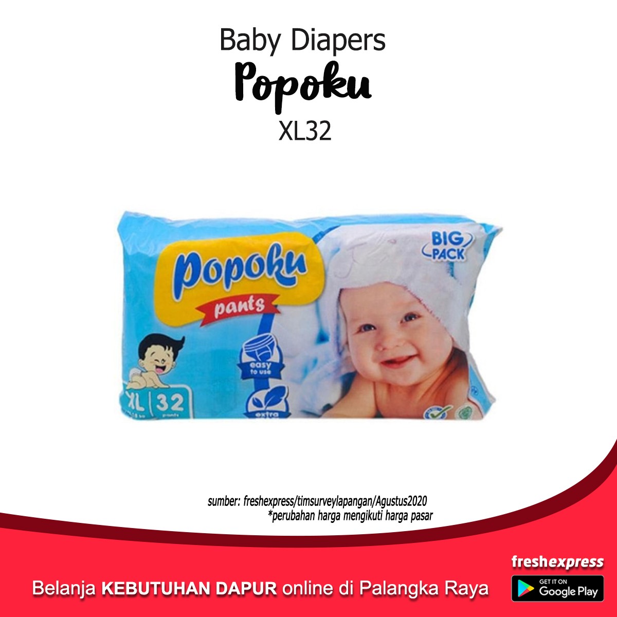 Popoku Diapers XL32