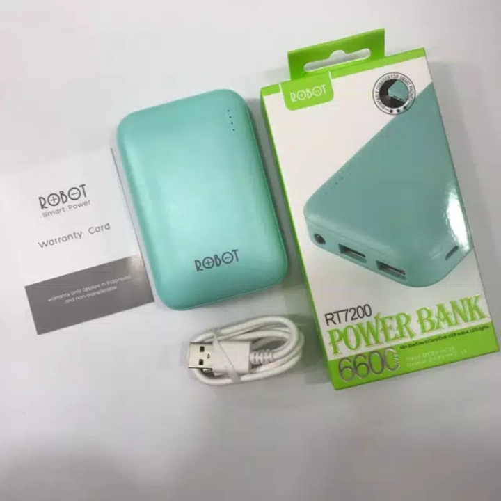 Powerbank ROBOT RT7200  RT7300 6600mah TOSCA SERIES 21a 2output