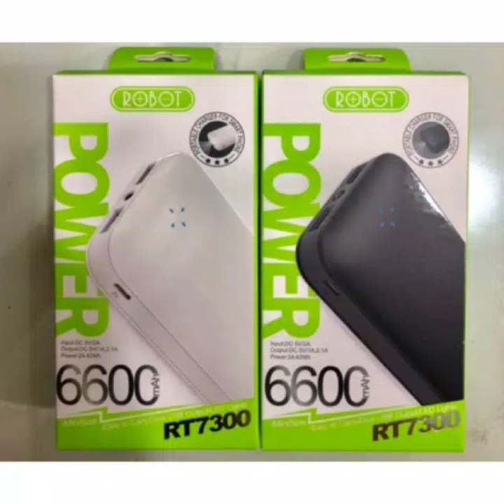 Powerbank ROBOT RT7300 6600mah 2USB 21A ORIGINAL GARANSI RESMI 1tahun