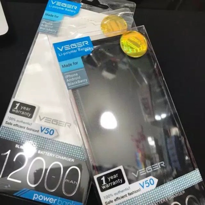 Powerbank Veger 12000mah v50 slim  powerbank veger slim 12000mah