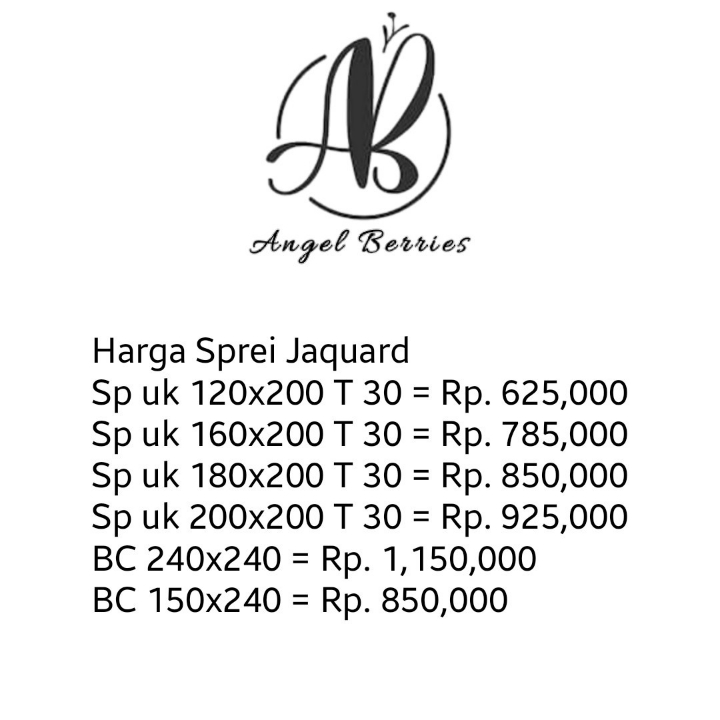 Price List Sprei Jacquard