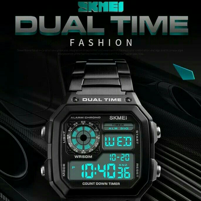 Jam Tangan Pria Dual Time SKMEI Casio Sport 1335 Anti Air