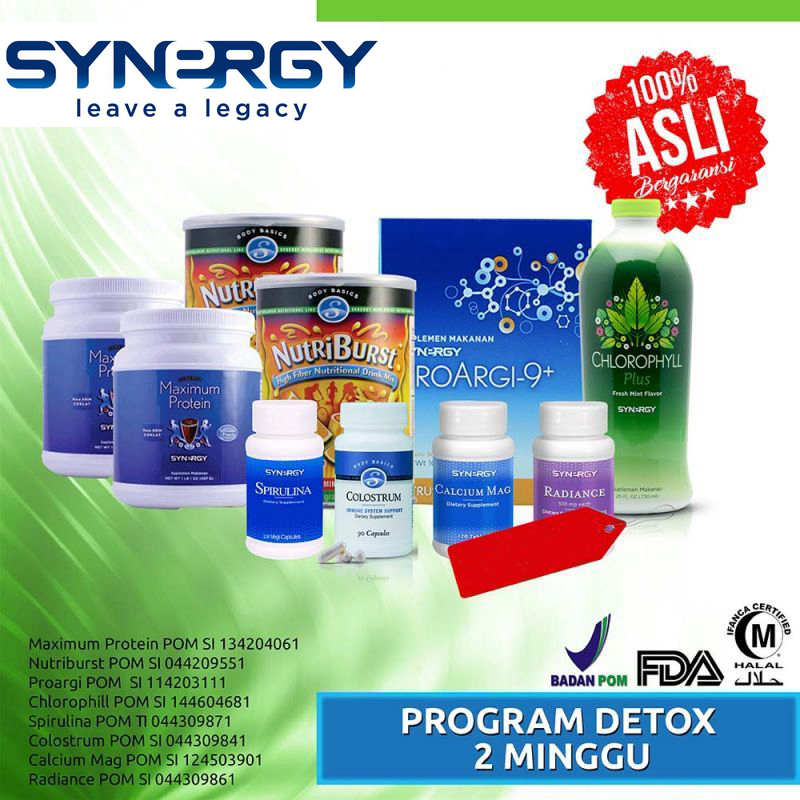 Program Premium Detox Synergy 2 Minggu Bonus Turun 2-4 Kg