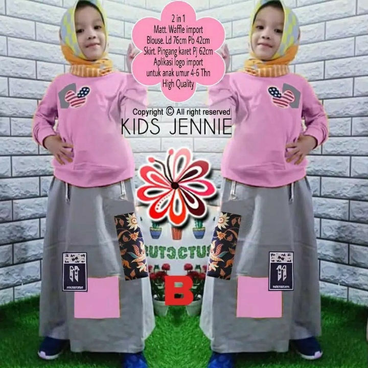 Promo Set Baju Muslim Anak 2in1 - Jenie Kids Stelan Anak Perempuan