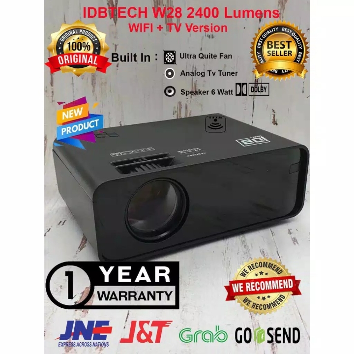 IDBTECH W28 WIFI  Tv TUNER MINI projector 2400 Lumens w24 W12 ba50