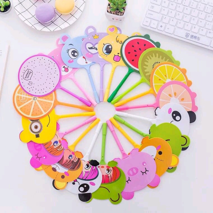 Pulpen kipas lucu hewan dan buah