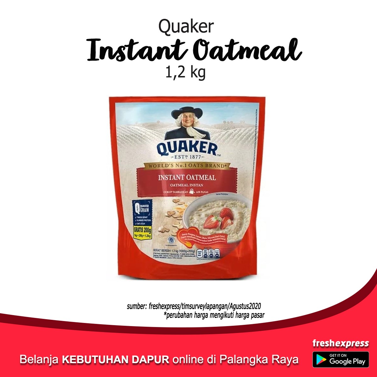 Quaker Instant Oatmeal 1200 Gram