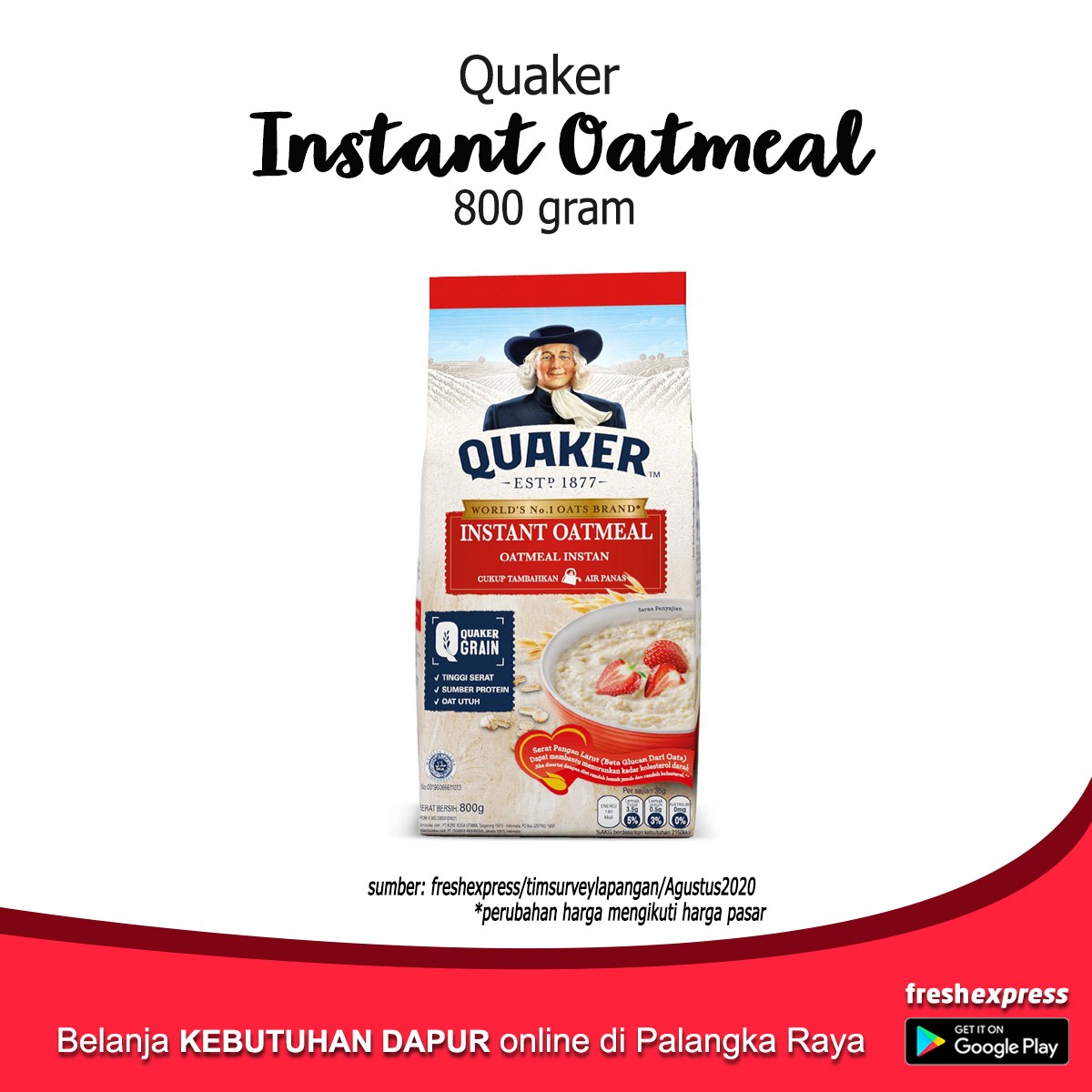 Quaker Instant Oatmeal 800 Gram