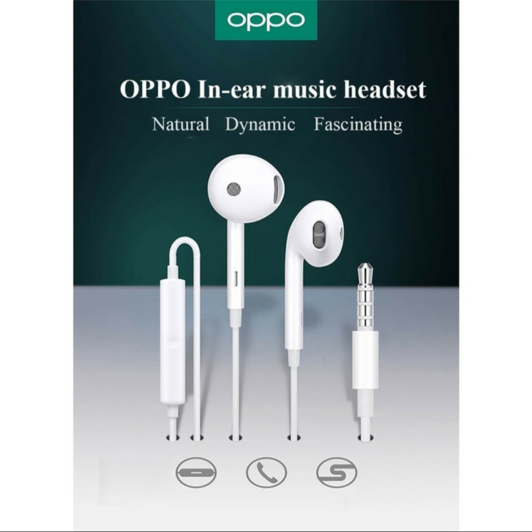 R15 HEADSET EARPHONE HANDSFREE OPPO ORIGINAL 100 2