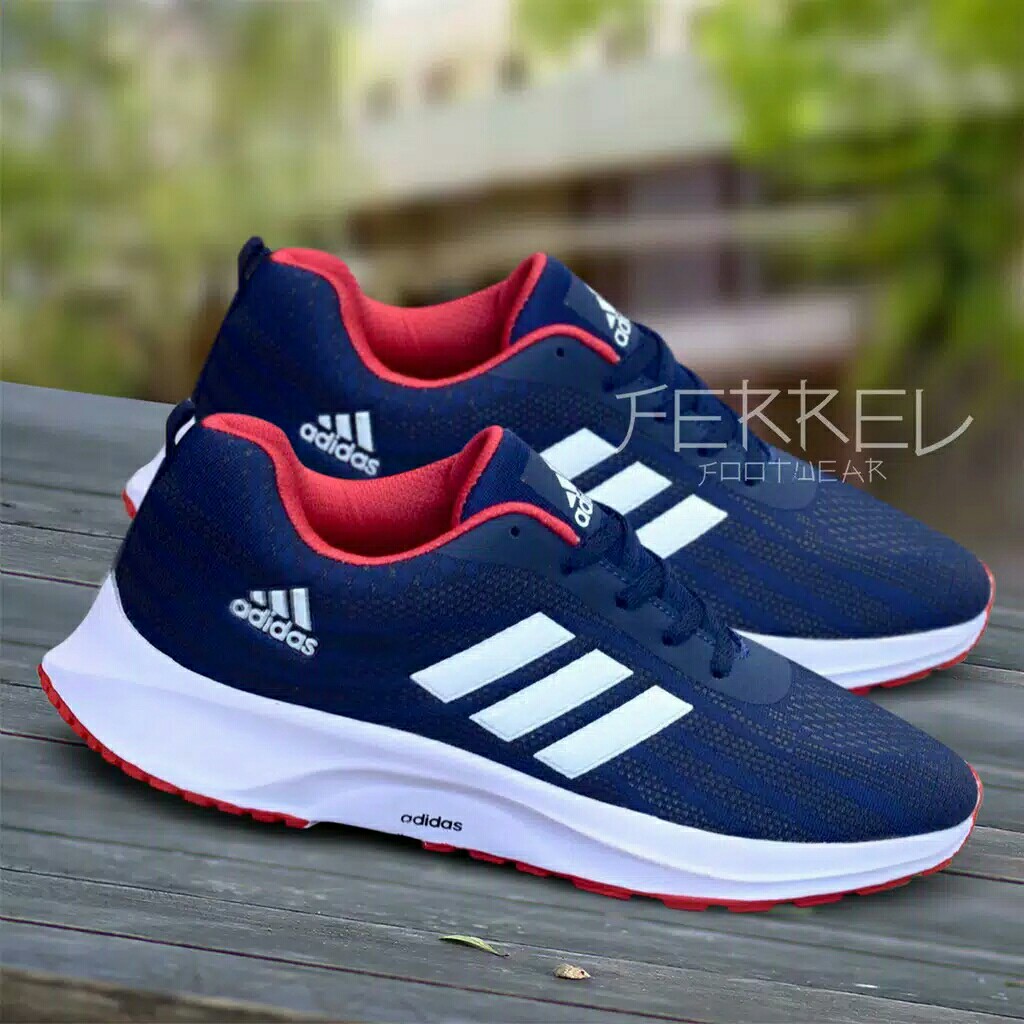 READY STOK SEPATU PRIA OLAHRAGA RUNNING  NEW ADIDAS ZOOM BIRU SETRIP 2