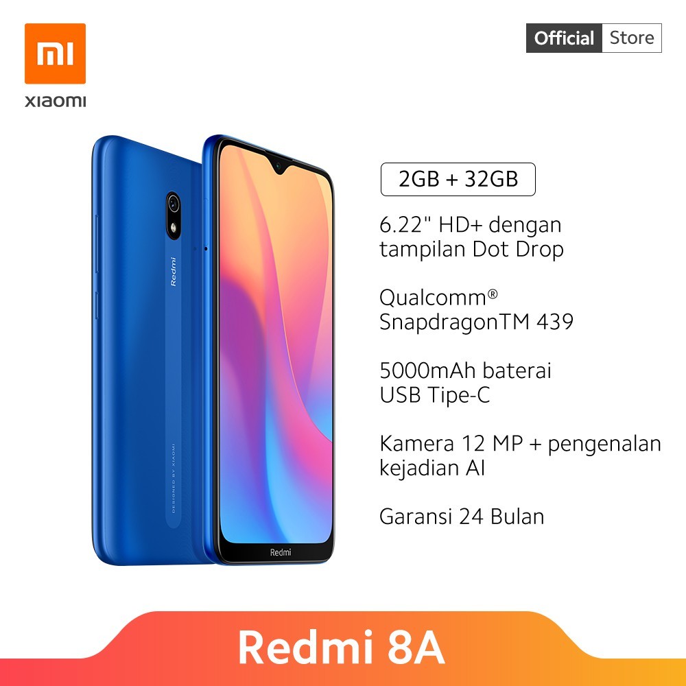 REDMI 8A RAM 2GB ROM 32GB 5000MAH MERK REDMI PER UNIT