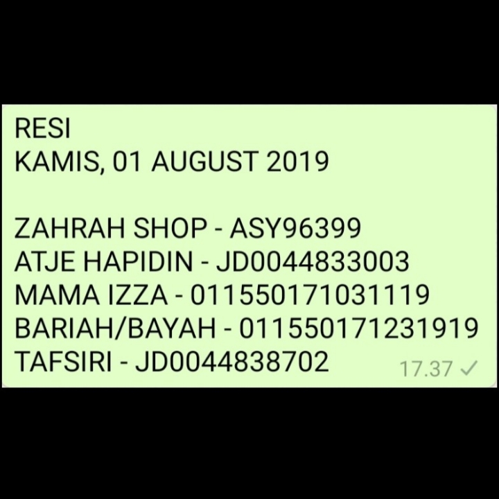 RESI KAMIS 01 AUGUST 2019