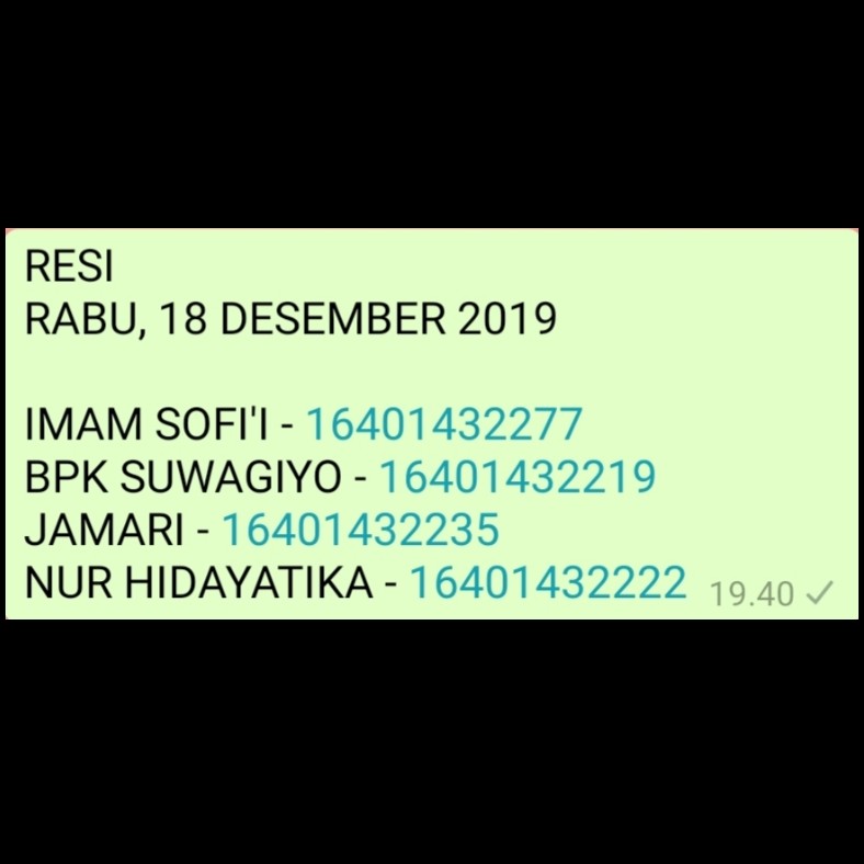 RESI RABU 18 DES 2019