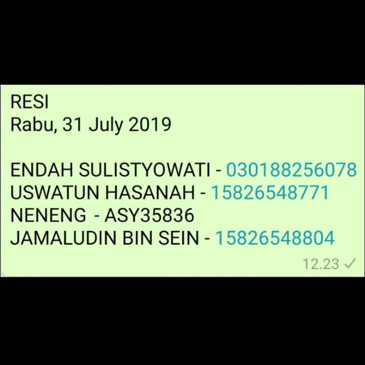 RESI RABU 31 JULY 2019