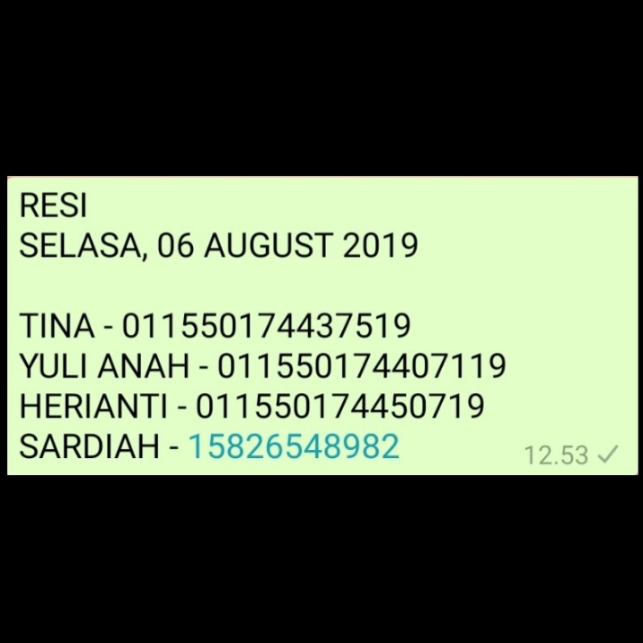 RESI SELASA 06 AUGUST 2019