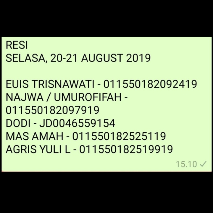 RESI SELASA 20 AUGUST 2019