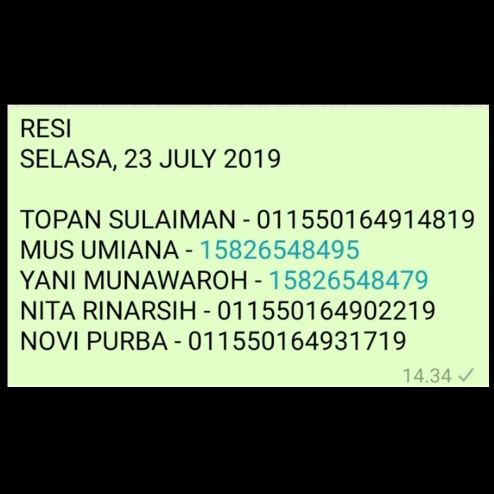 RESI SELASA 23 JULY 2019