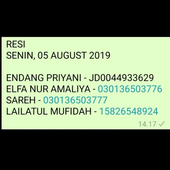 RESI SENIN 05 AUGUST 2019