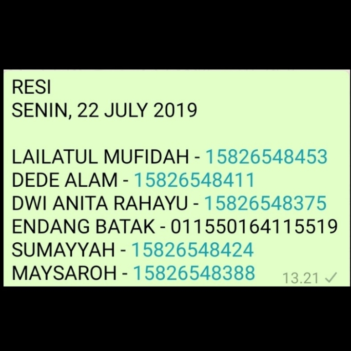 RESI SENIN 22 JULY 2019