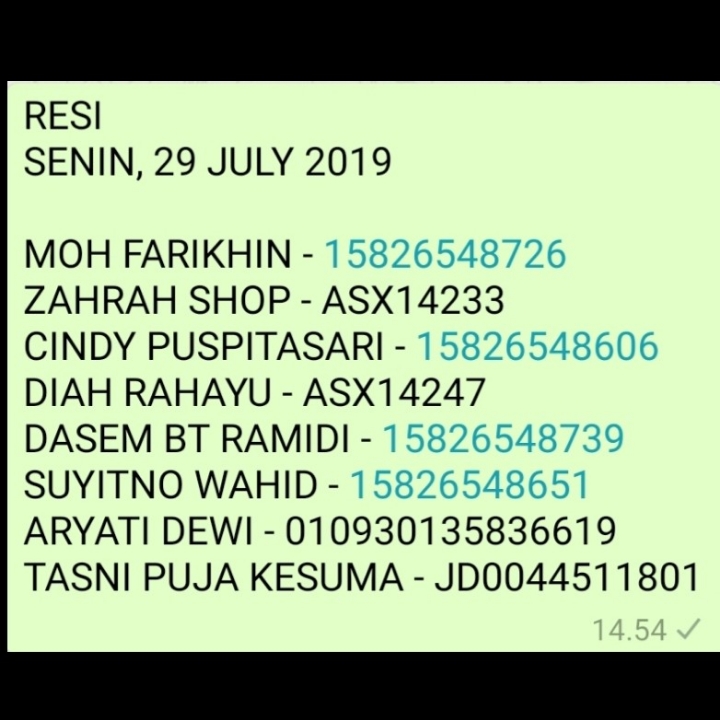 RESI SENIN 29 JULY 2019