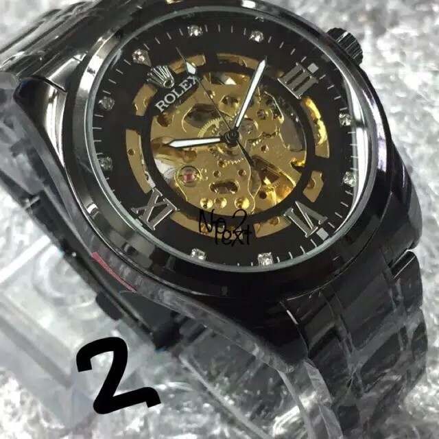 ROLEX SKELATON BLACK RANTAI