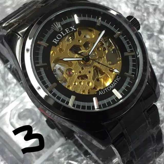 ROLEX SKELATON BLACK RANTAI 2