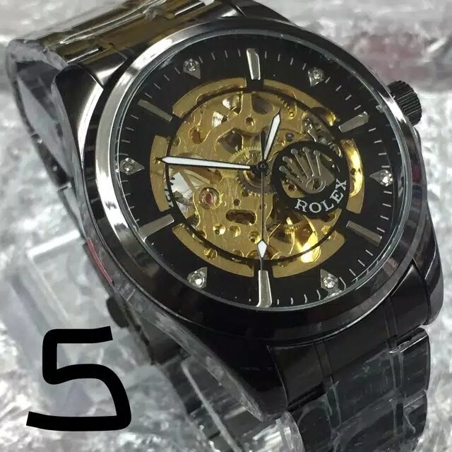 ROLEX SKELATON BLACK RANTAI 4