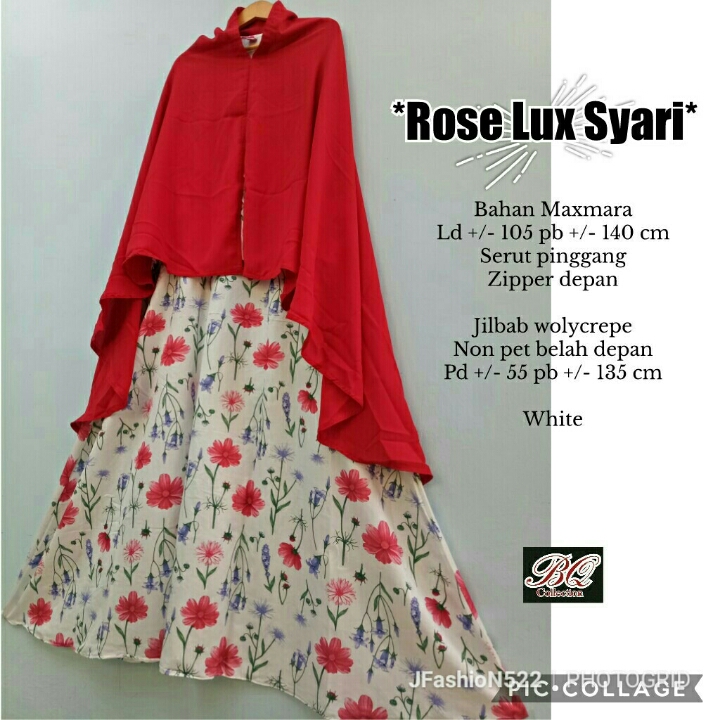 ROSE LUX SYARI-STOK WHITE - GREEN