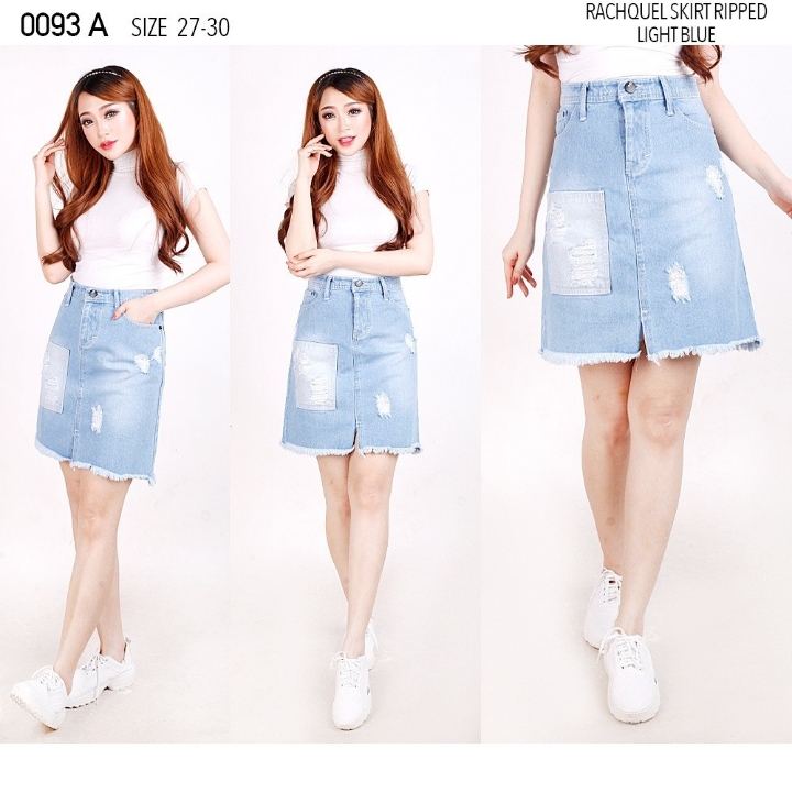 Rachquel Skirt Ripped Light Blue