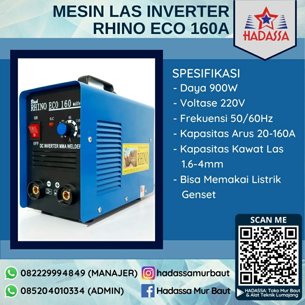 Mesin Las Inverter Rhino ECO 160A