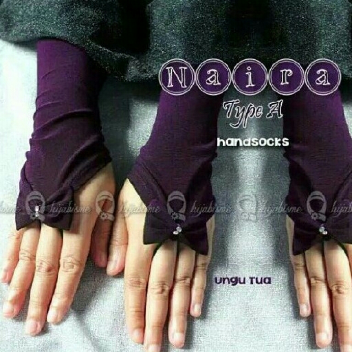 Ribbon Ring Handsock Ungu