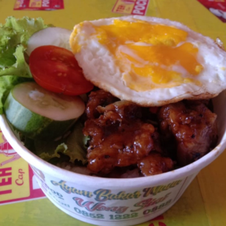 Rice Bowl Ayam Saos Bllackpepper - Telur