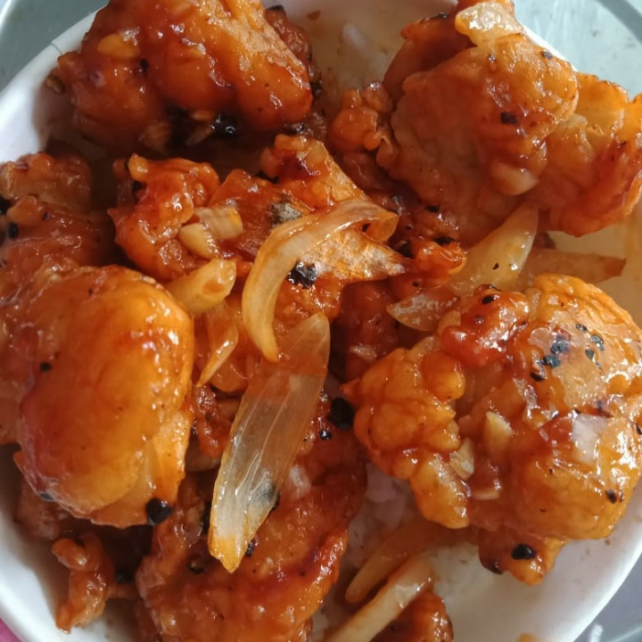 Rice Bowl Chiken Kentucky Saus Lada Hitam
