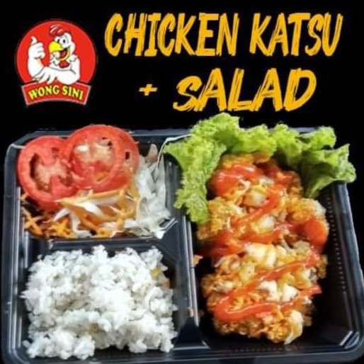 Rice Box Chicken Katsu With Barbeque Sauce  Salad