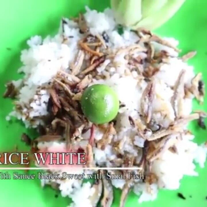 Rice With Soy Sauce And Small Fish