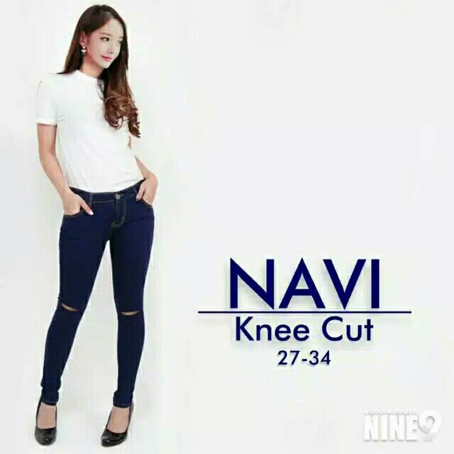 Ripped jeans celana softjeans skinny wanita sobek lutut 3