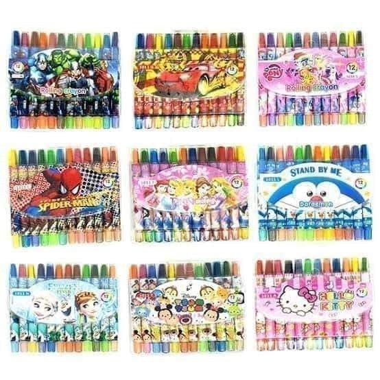 Rolling Crayon 12 Pcs Warna Karakter Motif 1011 F