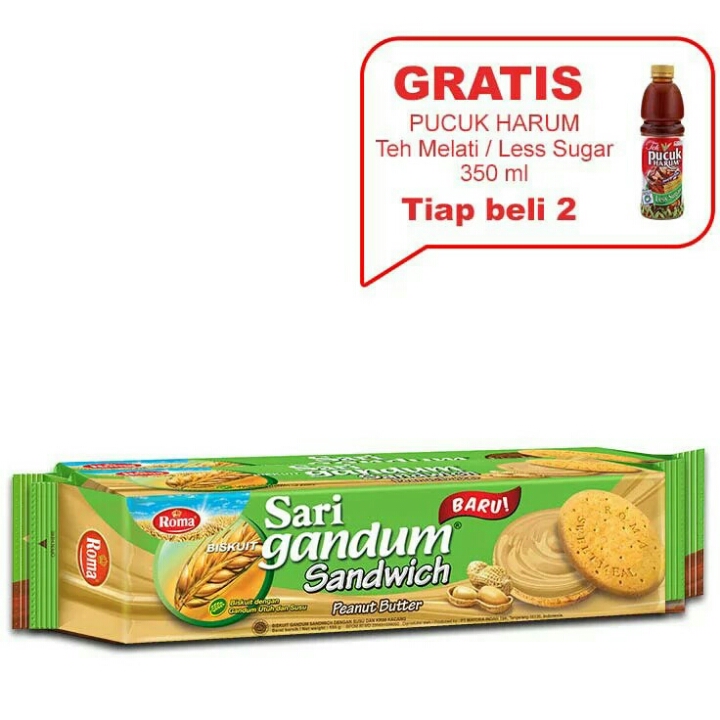 Roma Biscuit Sari Gandum Sandwich Peanut Butter 115G