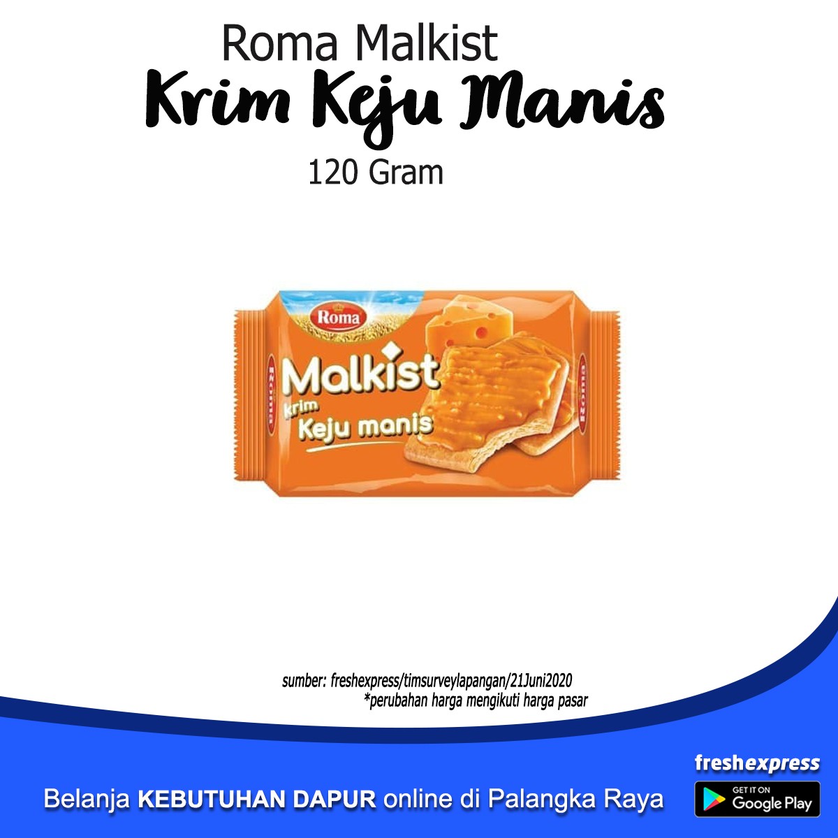 Roma Malkist Krim Keju Manis 120 Gram