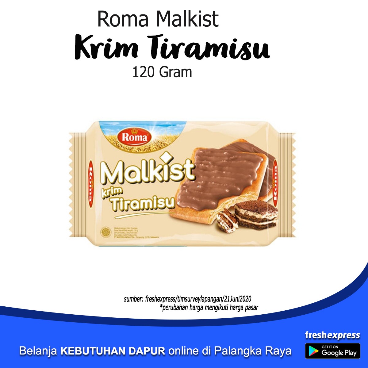 Roma Malkist Krim Tiramisu 120 Gram