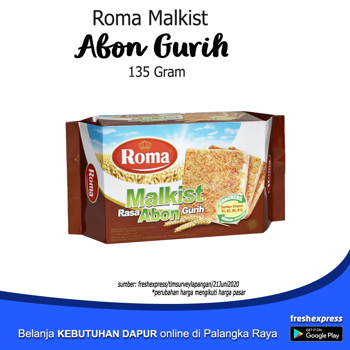 Roma Malkist Rasa Abon Gurih 135 Gram