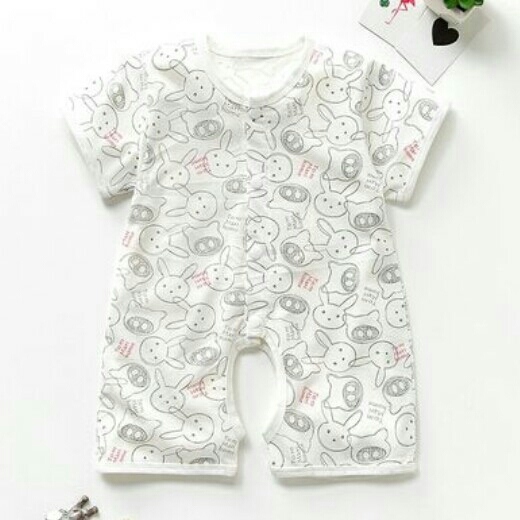 Romper bayi katun lengan pendek motif kombinasi